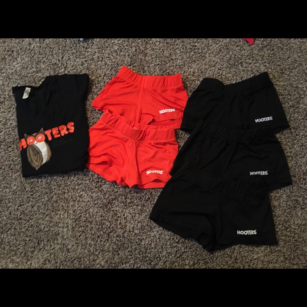 Hooters shirt and booty shorts